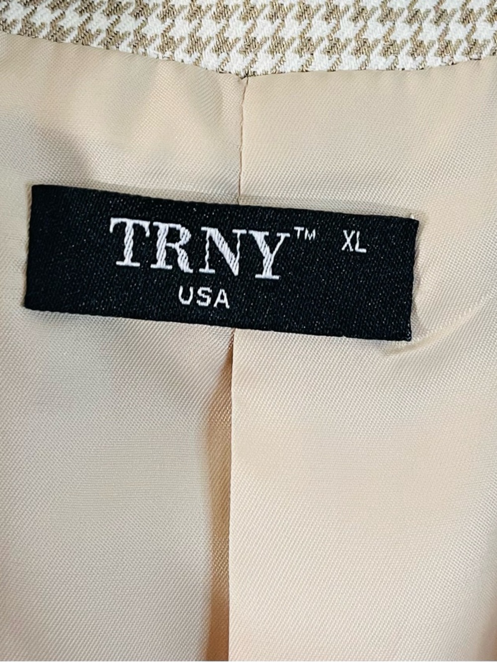 TRNY Houndstooth Single-Button Blazer Suit Jacket Women XL Old Money Preppy - Picture 3 of 8